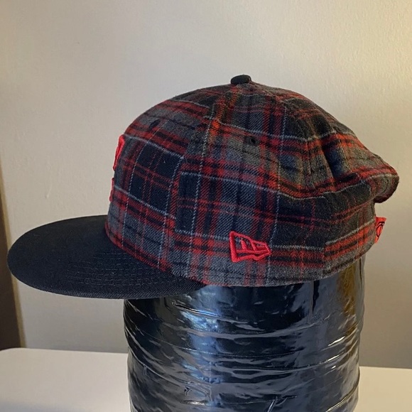 Rare Minnesota Twins New Era 9Fifty MLB Plaid Strapback Flat Bill Cap Red Grey - Picture 2 of 7